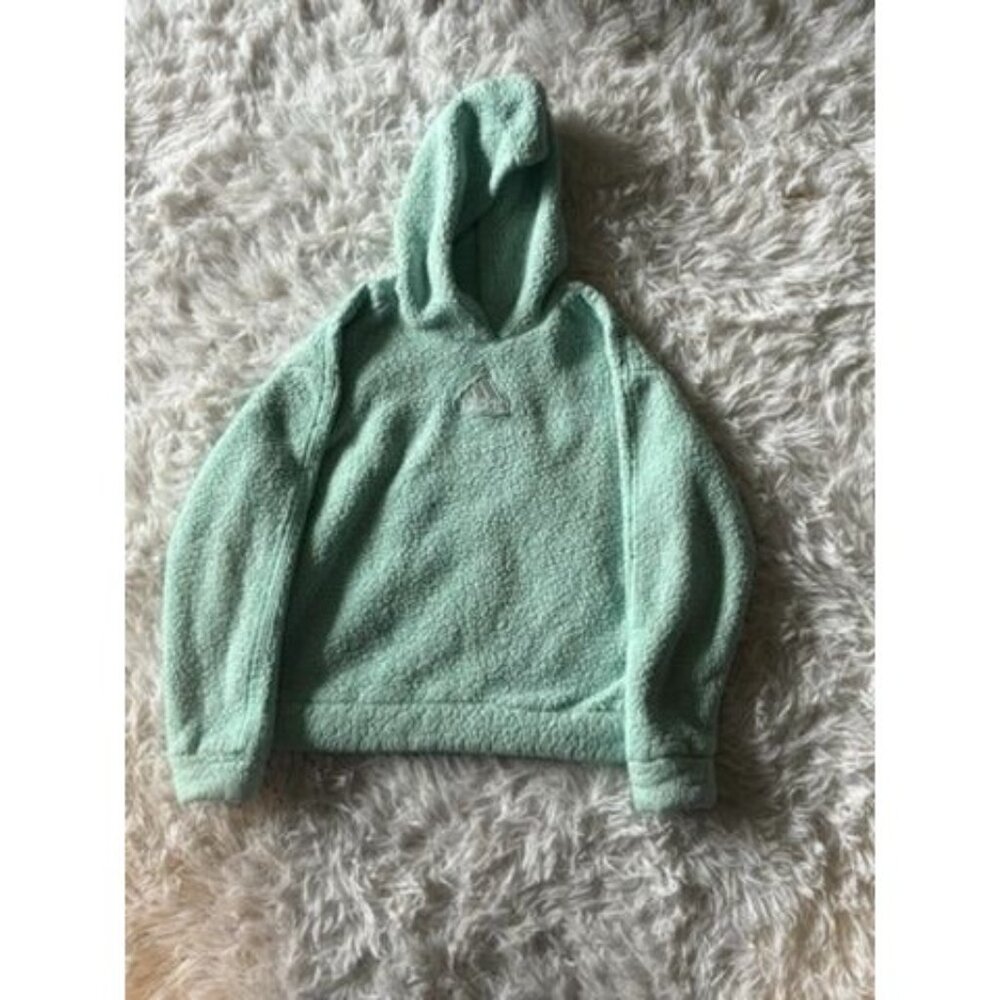 Adidas Mint Green Textured Fleece Hoodie M